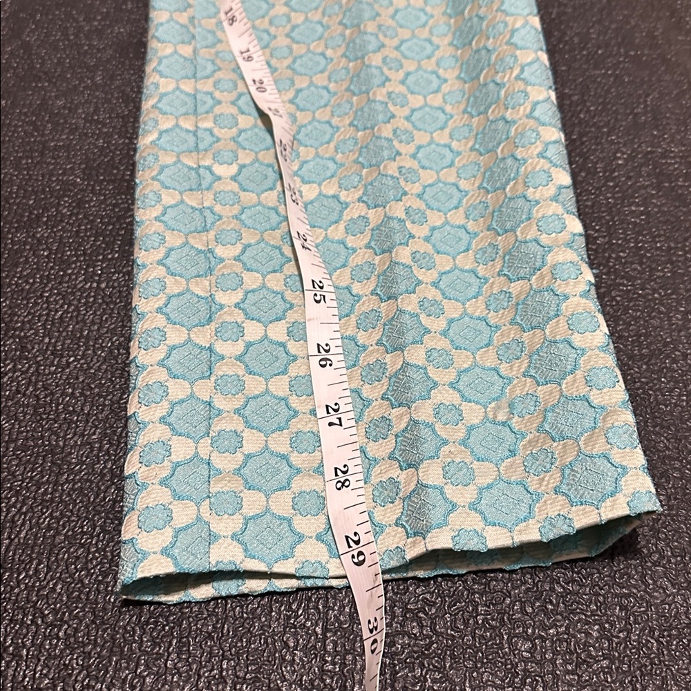 NWT Nordstrom Paperwhite Blue and Cream Textured Pants size 8 - Picture 7 of 9